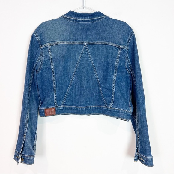CALVIN KLEIN BUTTON FRONT CLASSIC CROP
DENIM JEAN JACKET WOMENS SZ SMALL - Picture 3 of 4